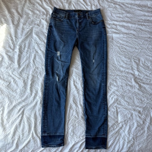 Lucky Brand Denim - Lucky Brand Brooke Leggings Dark Blue Skinny Jeans Dark Wash Ankle Distressed